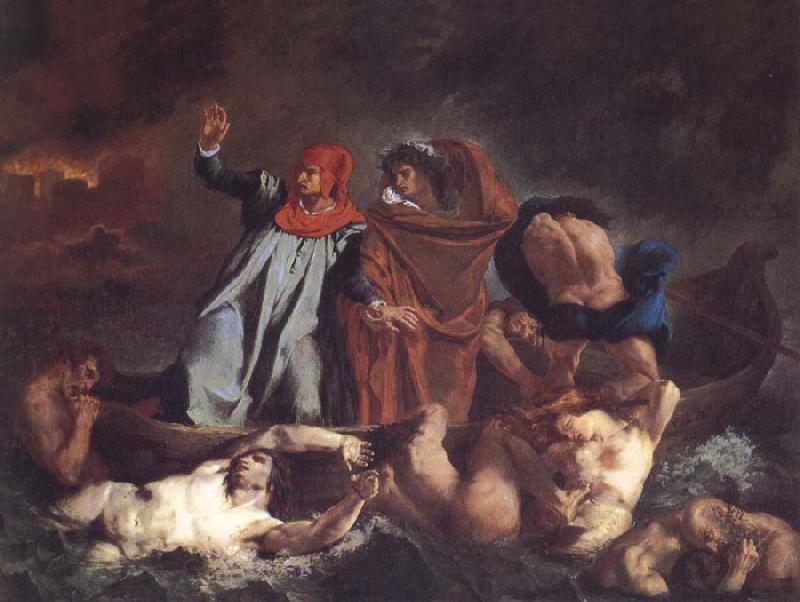 Eugene Delacroix The Barque of Dante Sweden oil painting art